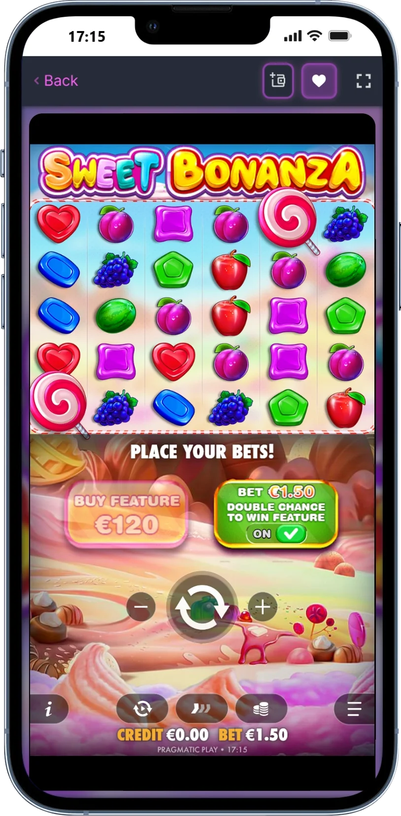 Sweet Bonanza mobiel scherm 5
