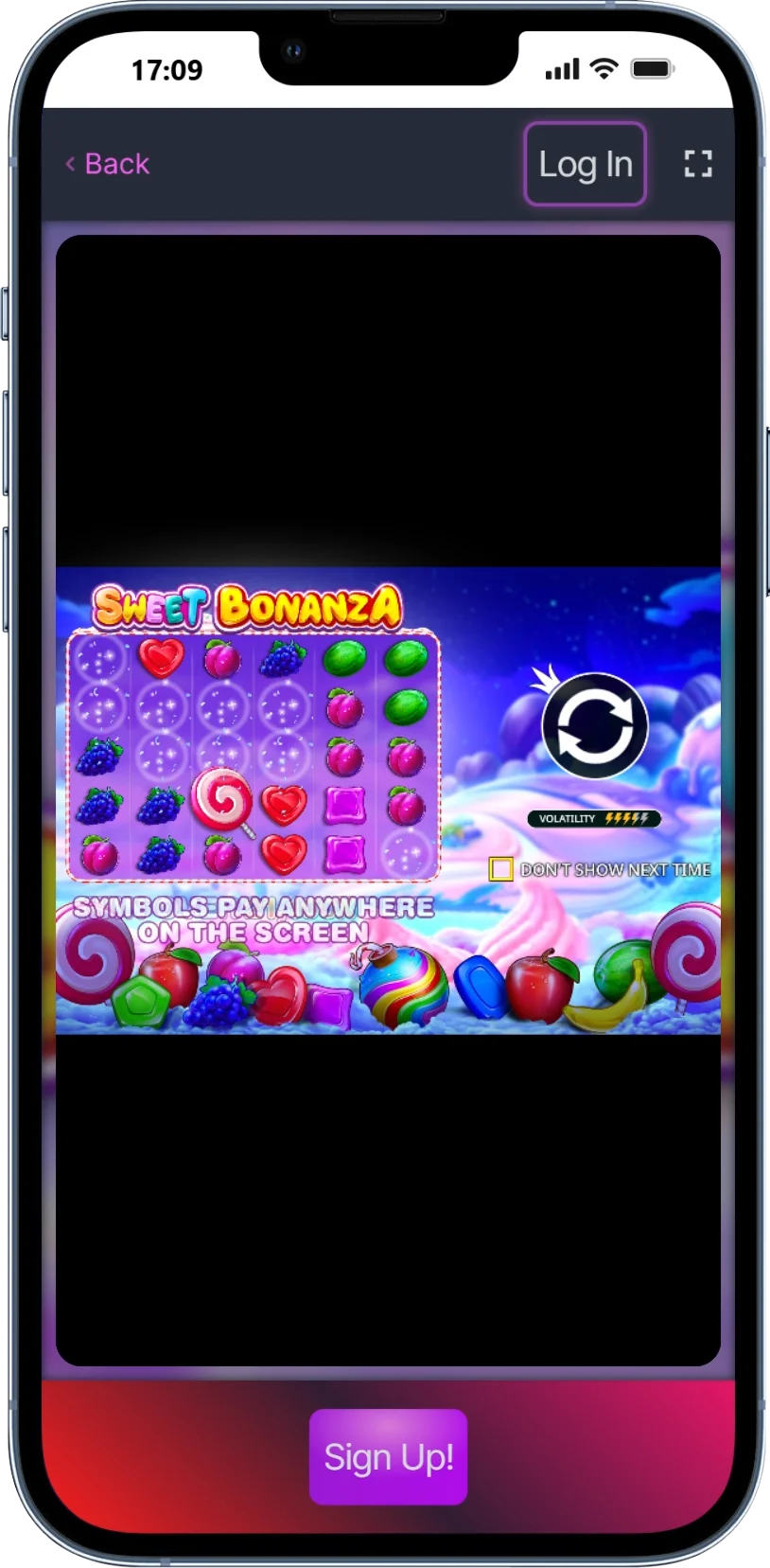 Sweet Bonanza mobiel scherm 6